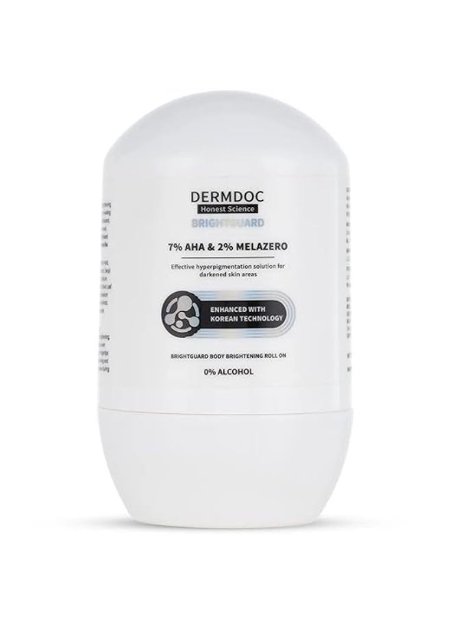 DermDoc Honest Science | 7% AHA | 2% Melazero | Brightgurad Underarm & Body Brightening Roll On | Enhanced With Koreal Technology | 50ml - Image 1